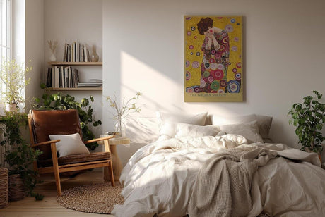 Paul Sinus Wandbild in 40x60cm The Golden Sorrow – ausdrucksstarkes Kunstmotiv im goldenen Mosaikstil für elegante Raumgestaltung