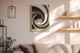 Paul Sinus Wandbild in 40x60cm The Gravity Loop – Dynamische Schwarz-Weiß-Wirbelstruktur mit kraftvoller Tiefenwirkung und plastischer Textur