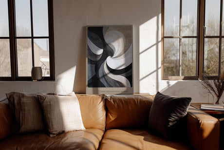 Paul Sinus Wandbild in 40x60cm The Harmonic Twist – Fließende Schwarz-, Weißund Grautöne in eleganter Spiralbewegung mit harmonischen Kontrasten