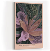 Paul Sinus Wandbild in 40x60cm The Hidden Bloom – Abstraktes Blumenmotiv in gedeckten Rosa-, Lilaund Grüntönen mit plastischer Struktur