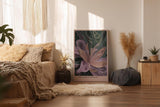 Paul Sinus Wandbild in 40x60cm The Hidden Bloom – Abstraktes Blumenmotiv in gedeckten Rosa-, Lilaund Grüntönen mit plastischer Struktur