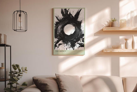 Paul Sinus Wandbild in 40x60cm The Impact – Ausdrucksstarke monochrome Kunst mit dynamischem Kreismotiv