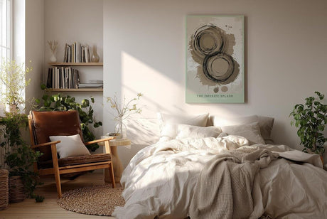 Paul Sinus Wandbild in 40x60cm The Infinite Splash – Abstrakte Kreiskomposition in Erdtönen mit dynamischen Pinselspuren und organischen Formen