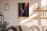 Paul Sinus Wandbild in 40x60cm The Kiss Between Stars – abstrakte Silhouetten im kosmischen Lichtspiel, kunstvolle Darstellung von Nähe und Universum