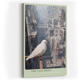 Paul Sinus Wandbild in 40x60cm The Last Dove – Weiße Taube in futuristischer Stadtlandschaft