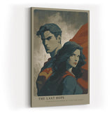 Paul Sinus Wandbild in 40x60cm The Last Hope – Superman und Frau in epischer Pose, moderne Kunst mit starker Symbolik