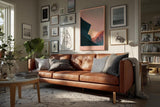 Paul Sinus Wandbild in 40x60cm The Last Light – Abstraktes Bergmotiv in sanften Rosaund Blautönen für moderne Wohnräume