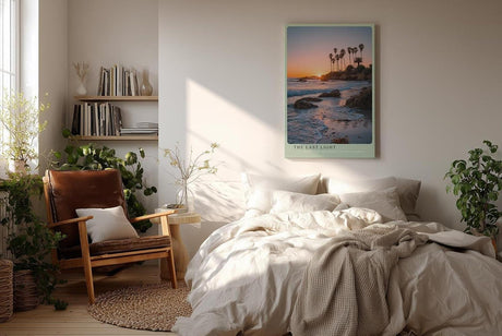 Paul Sinus Wandbild in 40x60cm The Last Light mit malerischem Sonnenuntergang und Palmenküste für stimmungsvolle Wandgestaltung
