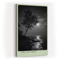 Paul Sinus Wandbild in 40x60cm The Last Light – poetische Schwarz-Weiß-Landschaft mit Baum und reflektierendem Mondlicht auf dem Wasser