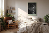 Paul Sinus Wandbild in 40x60cm The Last Light – poetische Schwarz-Weiß-Landschaft mit Baum und reflektierendem Mondlicht auf dem Wasser