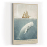 Paul Sinus Wandbild in 40x60cm The Legend of Moby Dick – Segelschiff und weißer Wal in maritimer Komposition