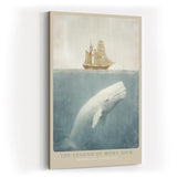 Paul Sinus Wandbild in 40x60cm The Legend of Moby Dick – Segelschiff und weißer Wal in maritimer Komposition