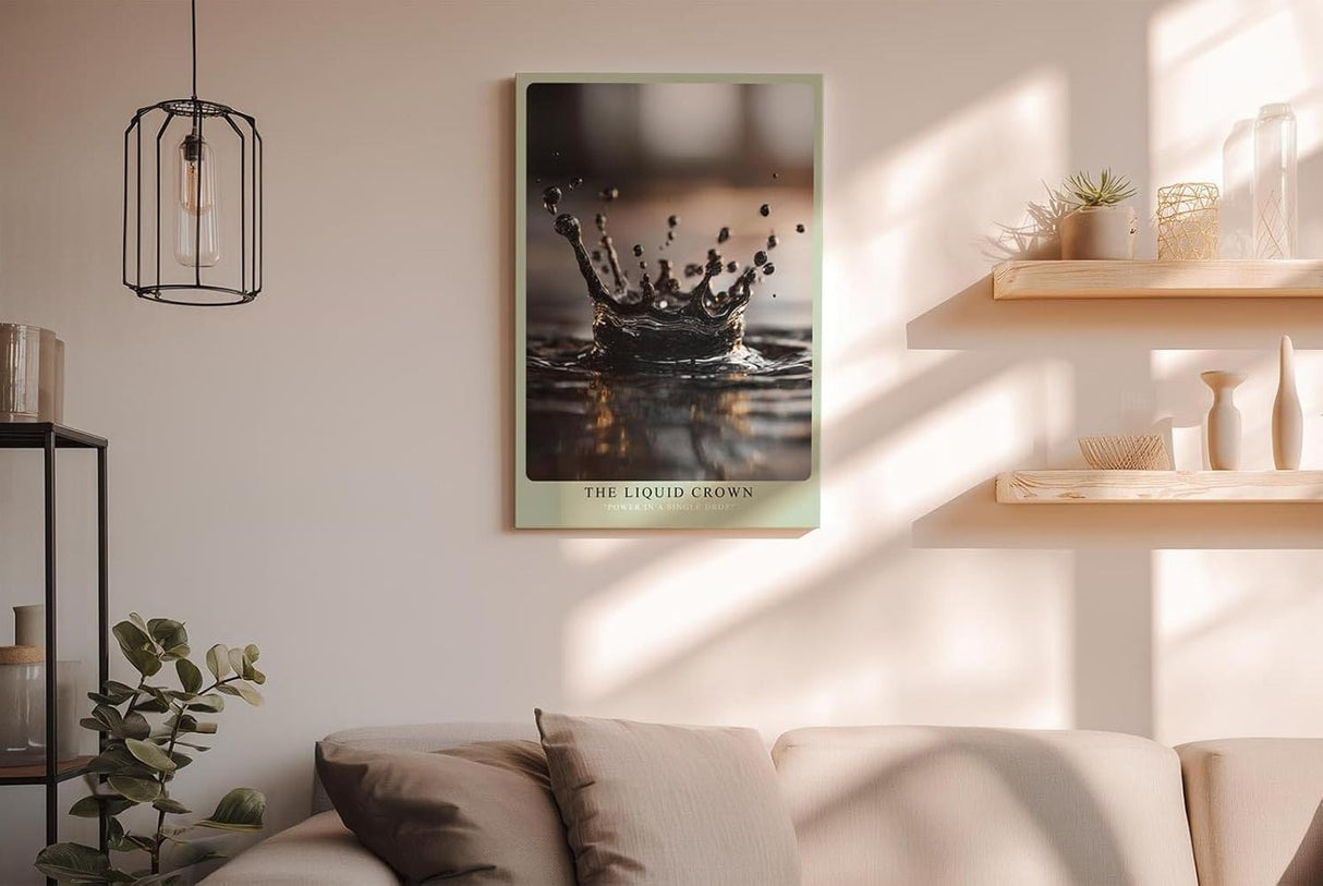 Paul Sinus Wandbild in 40x60cm The Liquid Crown – Fotografische Nahaufnahme einer Wasserkrone im Moment des Aufpralls