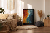 Paul Sinus Wandbild in 40x60cm The Liquid Frontier in kräftigen Blau-, Grauund Orangetönen mit fließendem Farbverlauf für stilvolle Raumakzente