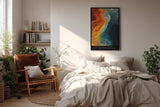 Paul Sinus Wandbild in 40x60cm The Liquid Frontier in kräftigen Blau-, Grauund Orangetönen mit fließendem Farbverlauf für stilvolle Raumakzente
