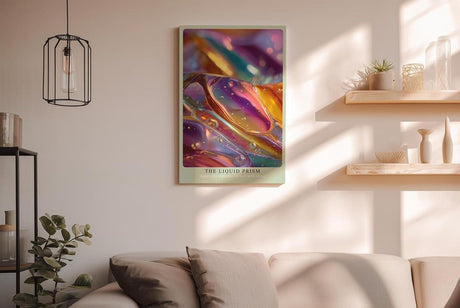 Paul Sinus Wandbild in 40x60cm The Liquid Prism – abstraktes Farbmotiv mit regenbogenfarbenem Glanz und fließender Struktur für moderne Raumgestaltung