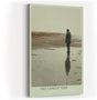 Paul Sinus Wandbild in 40x60cm The Lonely Tide Einsame Figur am Strand mit Spiegelung im Wasser in sanften, gedeckten Farbtönen