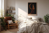 Paul Sinus Wandbild in 40x60cm The Moon Dress Elegante Frau in goldenem Kleid vor Mondsichel auf schwarzem Hintergrund