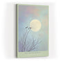 Paul Sinus Wandbild in 40x60cm The Moon Perch Vögel auf kahlen Ästen vor großem Mond im sanften Farbenspiel aus Blau und Rosa