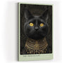 Paul Sinus Wandbild in 40x60cm The Oracle Cat mit schwarzer Katze und goldenen Augen vor ornamentalem Hintergrund für edle Wandgestaltung