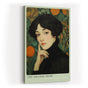 Paul Sinus Wandbild in 40x60cm The Orange Muse – Elegantes Porträt im Jugendstil mit warmen Orangetönen und kunstvollen floralen Details