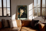 Paul Sinus Wandbild in 40x60cm The Orange Muse – Elegantes Porträt im Jugendstil mit warmen Orangetönen und kunstvollen floralen Details