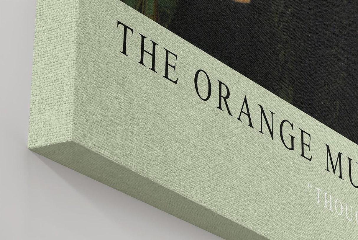 Paul Sinus Wandbild in 40x60cm The Orange Muse – Elegantes Porträt im Jugendstil mit warmen Orangetönen und kunstvollen floralen Details