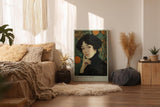 Paul Sinus Wandbild in 40x60cm The Orange Muse – Elegantes Porträt im Jugendstil mit warmen Orangetönen und kunstvollen floralen Details