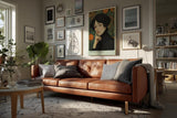 Paul Sinus Wandbild in 40x60cm The Orange Muse – Elegantes Porträt im Jugendstil mit warmen Orangetönen und kunstvollen floralen Details