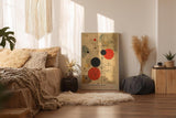 Paul Sinus Wandbild in 40x60cm The Orbital Map – Abstraktes Spiel aus roten und schwarzen Kreisen auf beigem Hintergrund mit feinen Linien wie unsichtbare Kräfte