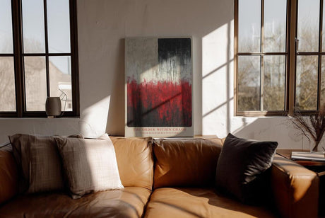 Paul Sinus Wandbild in 40x60cm The Order Within Chaos – Ausdrucksstarkes Kunstwerk mit klaren Farbblöcken und vertikaler Linienstruktur