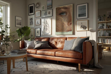Paul Sinus Wandbild in 40x60cm The Ornamented Soul – Detailreiches Porträt mit ornamentaler Goldprägung und blauem Auge