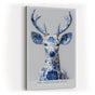 Paul Sinus Wandbild in 40x60cm The Porcelain Stag in edler Blau-Weiß-Optik – kunstvolle Hirschdarstellung mit filigranen Mustern für stilvolle Wohnräume