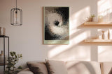 Paul Sinus Wandbild in 40x60cm The Quiet Vortex – Abstrakte Wirbelkomposition in Schwarz, Weiß und Brauntönen mit sanften Übergängen