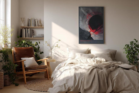 Paul Sinus Wandbild in 40x60cm The Red Impact – Dynamisches abstraktes Kunstwerk mit rotem Akzent und kreisförmiger Komposition