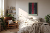 Paul Sinus Wandbild in 40x60cm The Red Scar – Abstraktes Kunstwerk mit intensivem rotem Streifen auf dunklem Grund
