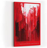 Paul Sinus Wandbild in 40x60cm The Red Veil – Abstraktes Kunstwerk mit dynamischen Linien in kräftigen Rottönen