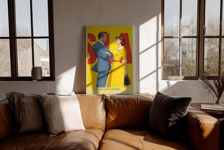 Paul Sinus Wandbild in 40x60cm The Selling Weeks – Vintage Business Couple im Retro-Stil, stilvolle Illustration in leuchtenden Farben