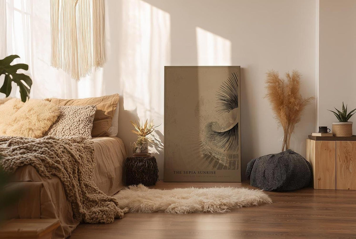 Paul Sinus Wandbild in 40x60cm The Sepia Sunrise – Zeitlose Wellen in warmen Sepiatönen für stilvolle Räume