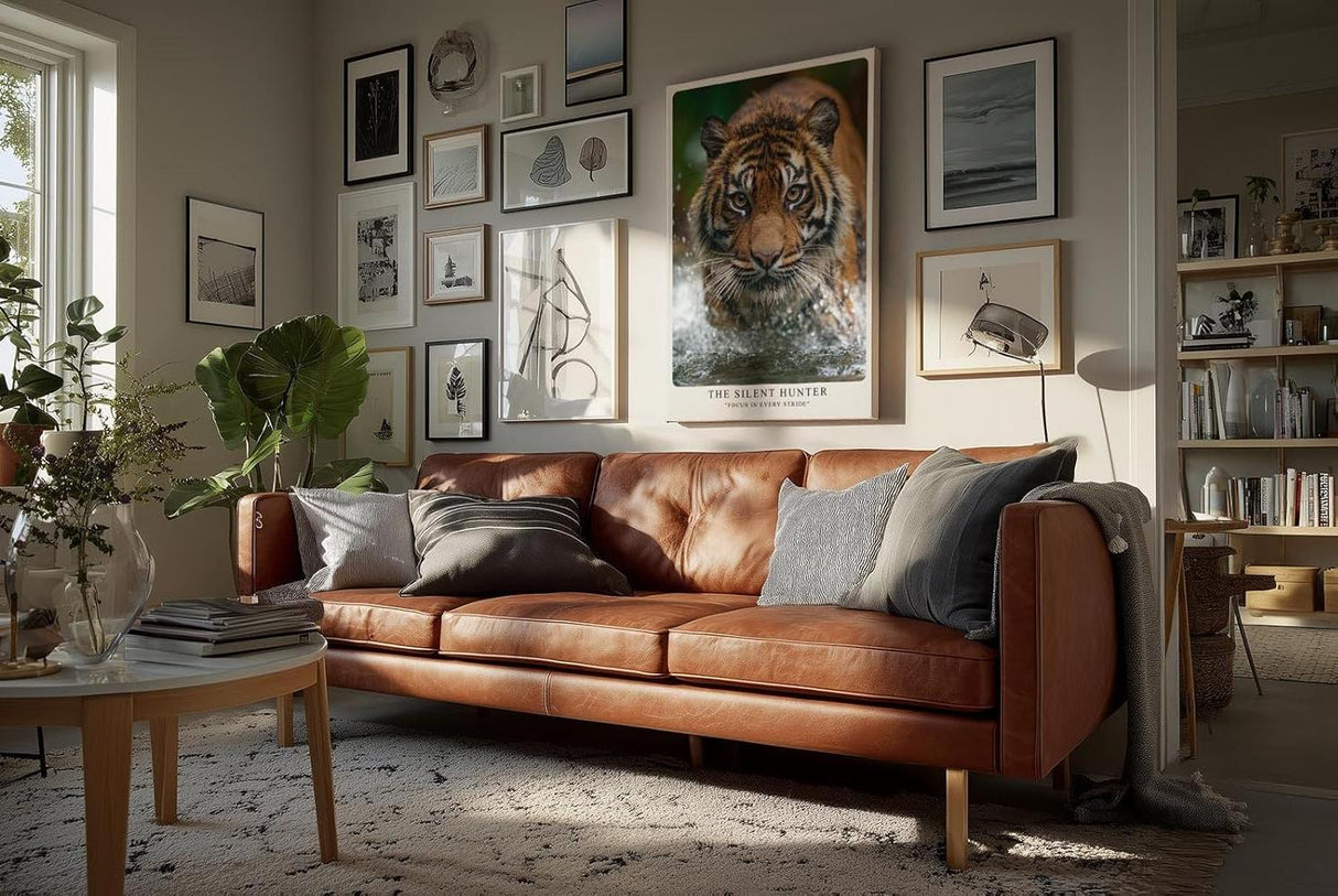 Paul Sinus Wandbild in 40x60cm The Silent Hunter – Faszinierendes Tigerporträt im Wasser in hoher Farbbrillanz