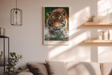 Paul Sinus Wandbild in 40x60cm The Silent Hunter – Faszinierendes Tigerporträt im Wasser in hoher Farbbrillanz