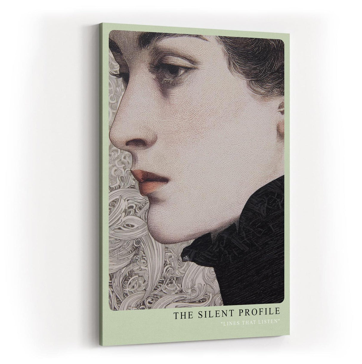 Paul Sinus Wandbild in 40x60cm The Silent Profile – Ausdrucksstarkes Frauenporträt in feinen Linien und zeitloser Eleganz