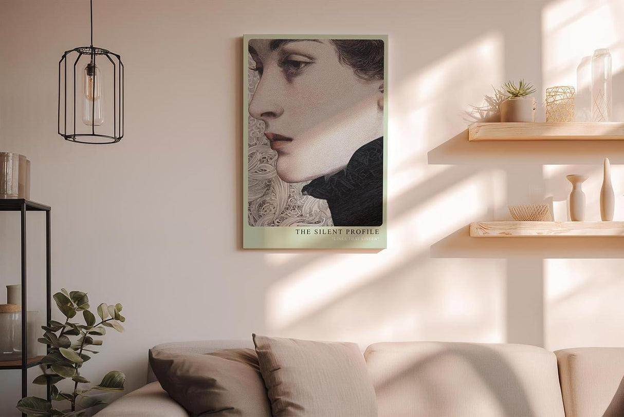 Paul Sinus Wandbild in 40x60cm The Silent Profile – Ausdrucksstarkes Frauenporträt in feinen Linien und zeitloser Eleganz
