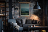 Paul Sinus Wandbild in 40x60cm The Sleeping Hills – sanfte Hügellandschaft in harmonischen Grüntönen für ruhige und stilvolle Raumgestaltung