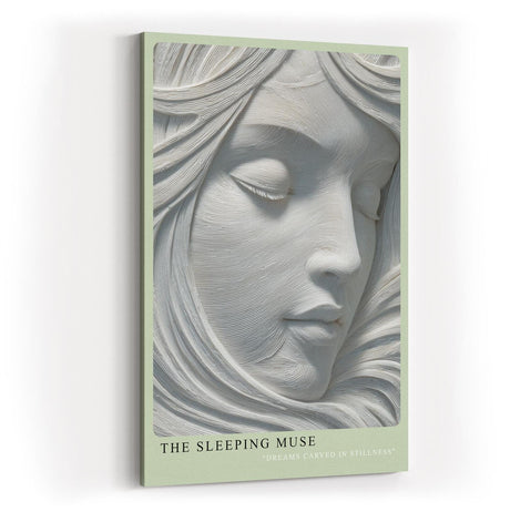 Paul Sinus Wandbild in 40x60cm The Sleeping Muse – Elegante Darstellung eines in feinen Linien gearbeiteten weiblichen Gesichts in sanfter Ruhe