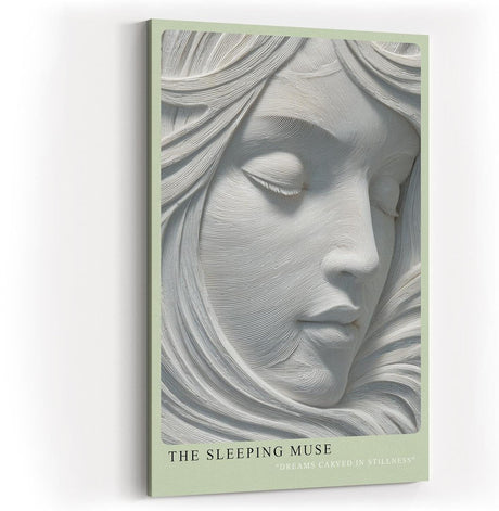 Paul Sinus Wandbild in 40x60cm The Sleeping Muse – Elegante Darstellung eines in feinen Linien gearbeiteten weiblichen Gesichts in sanfter Ruhe