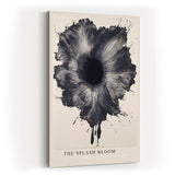 Paul Sinus Wandbild in 40x60cm The Splash Bloom Abstraktes Schwarz-Weiß-Motiv mit explosiver, organischer Form und dynamischen Strukturen