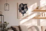 Paul Sinus Wandbild in 40x60cm The Splash Bloom Abstraktes Schwarz-Weiß-Motiv mit explosiver, organischer Form und dynamischen Strukturen