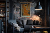 Paul Sinus Wandbild in 40x60cm The Sun's Favorite mit eleganter Frau in goldener Robe vor floralem Hintergrund für luxuriöse Wandgestaltung