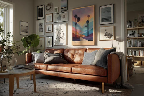 Paul Sinus Wandbild in 40x60cm The Sunset Route – farbenprächtige Palmenlandschaft im Licht des Sonnenuntergangs, moderne Wandkunst